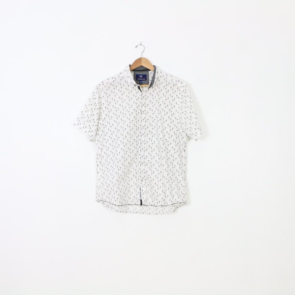 *International Airport Palm Tree Printed Button Up